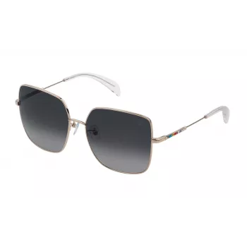 TOUS Sieviešu Saulesbrilles STO403S580300 - Melns Acetāta Rāmis, Pelēkas Polikarbonāta Lēcas, UV400 Aizsardzība, 58 mm Lēcu Platums
