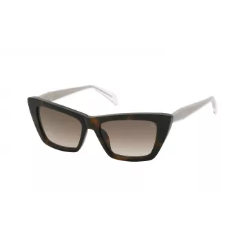 TOUS Sieviešu saulesbrilles STOB45-5401AY - Taisnstūra acetāta rāmis, gradienta pelēkas lēcas, UV400 aizsardzība