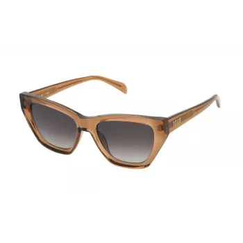 TOUS Sieviešu saulesbrilles STOB85-530D67 Brūna Havana Tauriņa Acetāta Rāmis ar Brūnu Gradienta Polikarbonāta Lēcām 53/15/140 mm