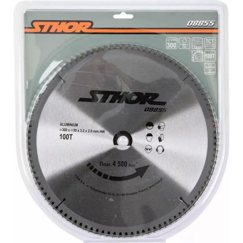 TOYA STHOR 300 mm TCT ripzāģa disks alumīnijam un krāsainajiem metāliem, 100 zobi, 30 mm urbums