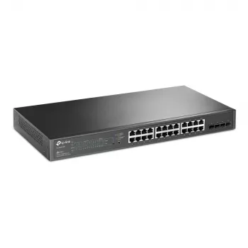 TP-Link JetStream 28 portu Gigabit viedais PoE+ slēdzis ar 24 PoE+ portiem un 4 SFP slotiem
