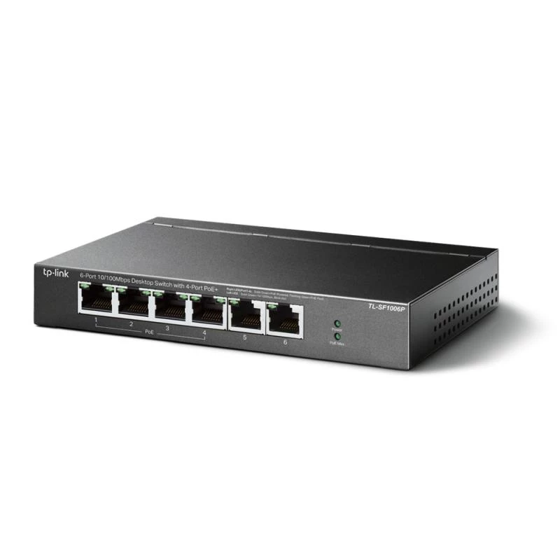 TP-LINK TL-SF1006P 6-Port 10/100 Mbps Desktop Switch ar 4-Port PoE+ (67W)