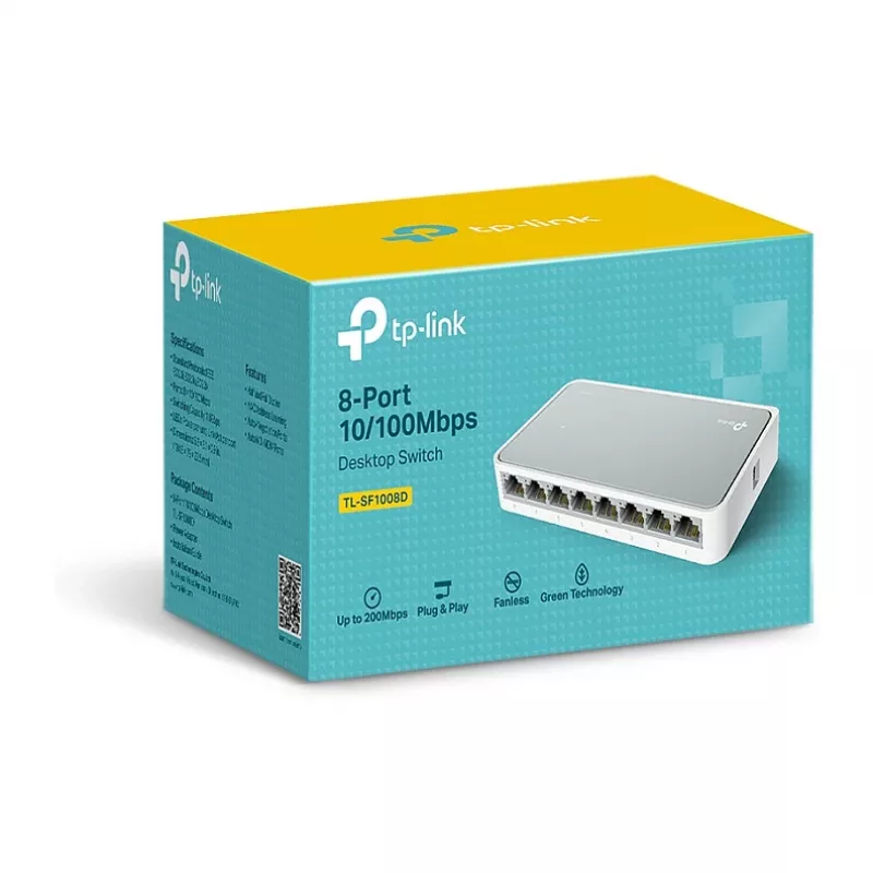TP-Link TL-SF1008D V12.4 8 portu 10/100Mbps Fast Ethernet galda komutators