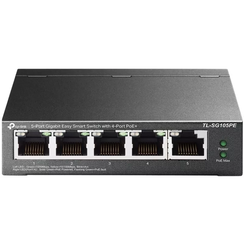 TP-Link TL-SG105PE Easy Smart Gigabit Switch ar 4 Portu PoE+
