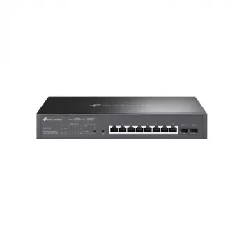 TP-LINK TL-SG2210MP Smart Managed Layer 2+ Switch, 8-Port Gigabit PoE+ ar 2 SFP slotiem, 150W PoE budžets, uzstādāms statīvā