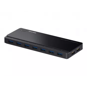 TP-LINK UH720 7-Port USB 3.0 Hub ar 2 viedās uzlādes portiem - Melns