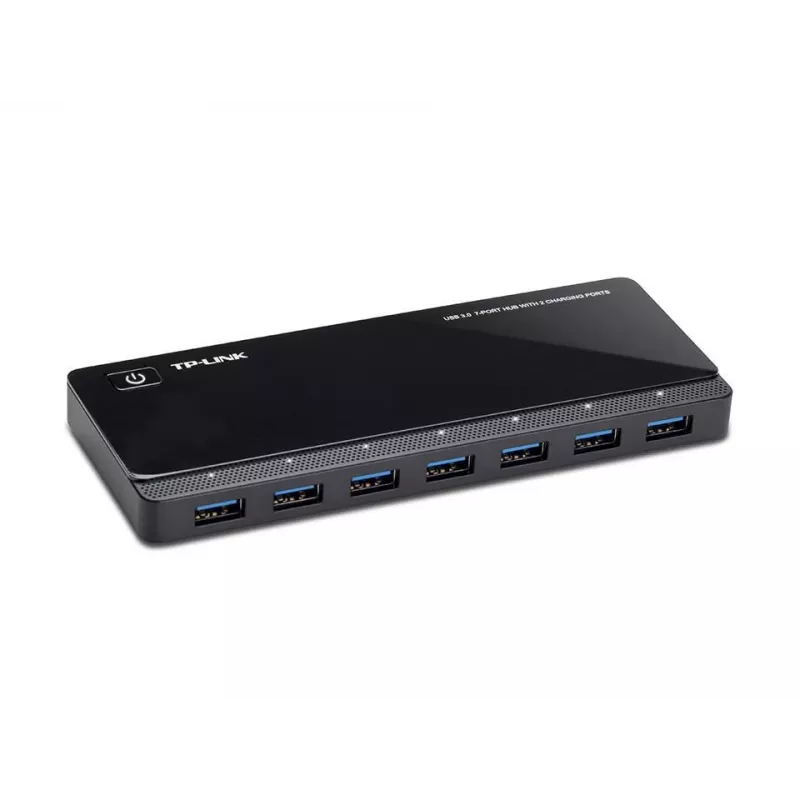 TP-LINK UH720 7-Port USB 3.0 Hub ar 2 viedās uzlādes portiem - Melns