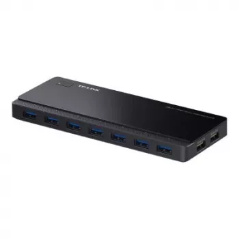 TP-LINK UH720 7-Port USB 3.0 Hub ar 2 viedās uzlādes portiem - Melns