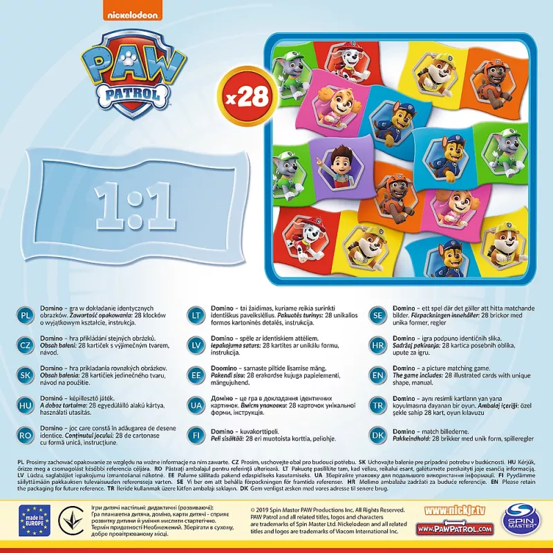 TREFL GRY Domino Paw Patrol – Izglītojoša spēle bērniem
