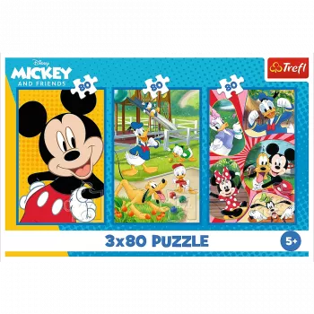 Trefl Puzle - 3x80 - Mickey Mouse Team Trefl 34887