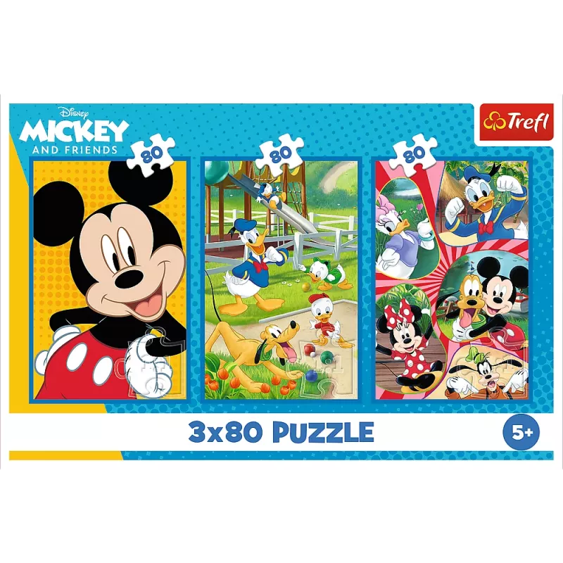 Trefl Puzle - 3x80 - Mickey Mouse Team Trefl 34887