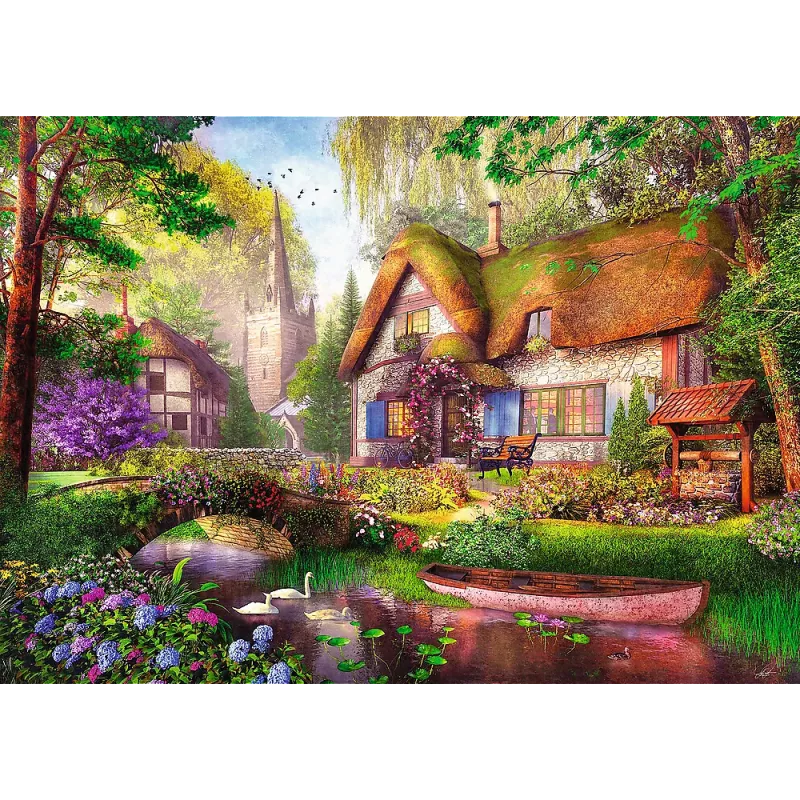 TREFL PUZZLE Puzle - 1000 Premium Plus - Tea Time: Kotedža mežā Trefl 10804