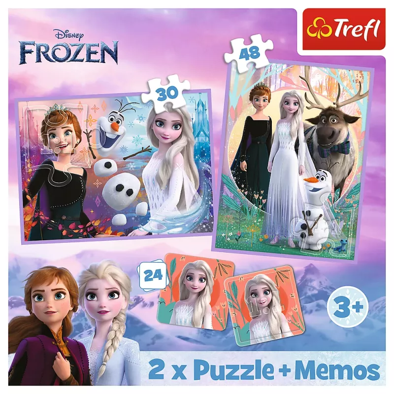 TREFL PUZZLE Puzle - 2in1 + Memo Princeses Savā Zemē - Disney Frozen 2 93335