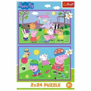 TREFL PUZZLE Puzzle - 2x24 - Peppa rotaļu laukumā - Peppa Pig 34435