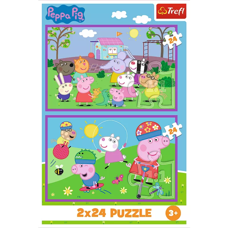 TREFL PUZZLE Puzzle - 2x24 - Peppa rotaļu laukumā - Peppa Pig 34435