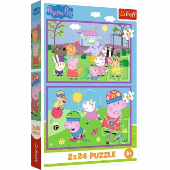 TREFL PUZZLE Puzzle - 2x24 - Peppa rotaļu laukumā - Peppa Pig 34435