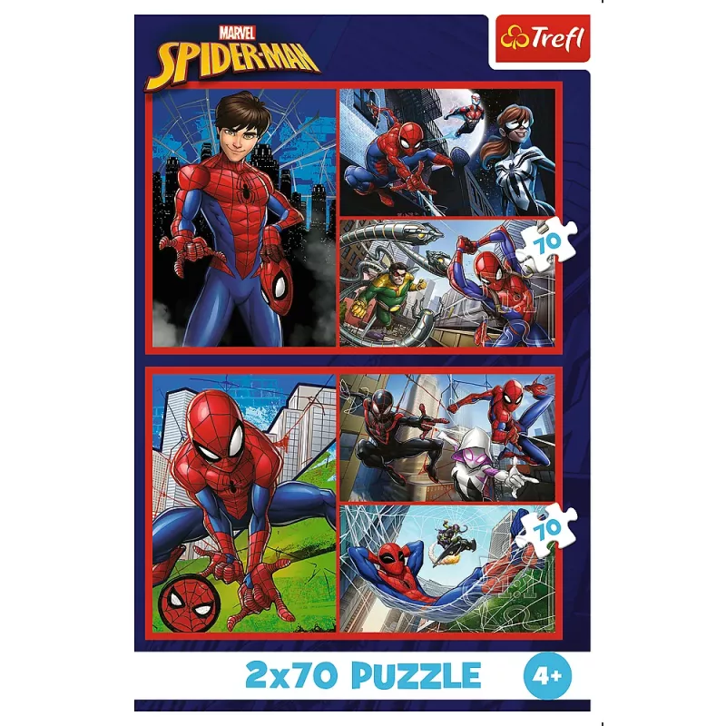 TREFL PUZZLE Puzle - 2x70 - Spider Stories - Disney Marvel Zirnekļcilvēks Trefl 34443