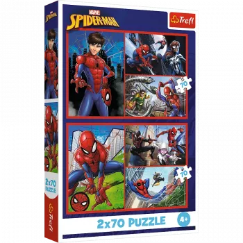 TREFL PUZZLE Puzle - 2x70 - Spider Stories - Disney Marvel Zirnekļcilvēks Trefl 34443