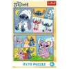 TREFL PUZZLE Puzle 2x70 There's no boredom with Stitch Disney Lilo Stitch Trefl 34444