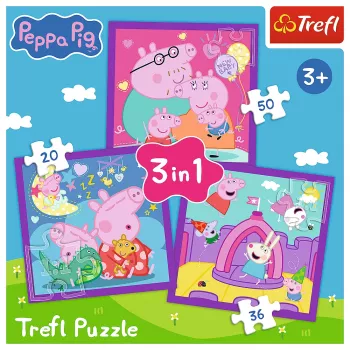TREFL PUZZLE Puzzle - 3 in 1 - Peppa Pig's Habits Trefl 34893