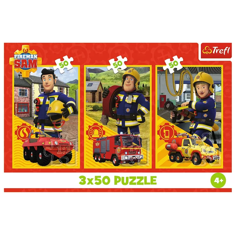 TREFL PUZZLE Puzle - 3x50 - Fireman Sam Fire Station Crew
