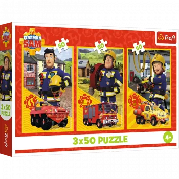 TREFL PUZZLE Puzle - 3x50 - Fireman Sam Fire Station Crew