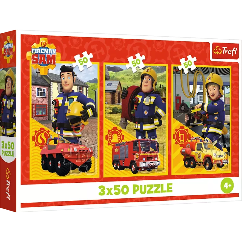 TREFL PUZZLE Puzle - 3x50 - Fireman Sam Fire Station Crew