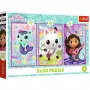 TREFL PUZZLE Puzle 3x50 - Iepazīstieties ar Gabiju un Gabijas leļļu māju Trefl 34876