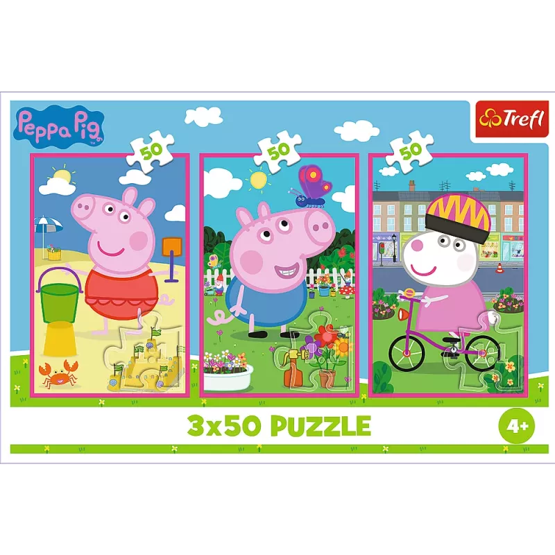 TREFL PUZZLE Puzle - 3x50 - Draudzības spēks / Peppa Pig Mix 70% 34877