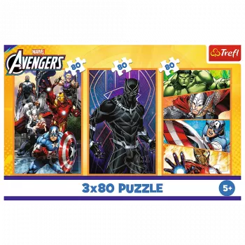 TREFL PUZZLE Puzle - 3x80 - Darbības pilnas dienas - Disney Marvel The Avengers Trefl 34883
