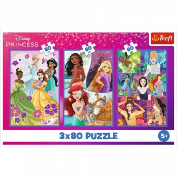 TREFL PUZZLE Puzle - 3x80 - Princeses draugi - Disney Princess Trefl 34884