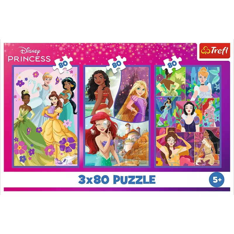 TREFL PUZZLE Puzle - 3x80 - Princeses draugi - Disney Princess Trefl 34884