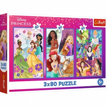TREFL PUZZLE Puzle - 3x80 - Princeses draugi - Disney Princess Trefl 34884