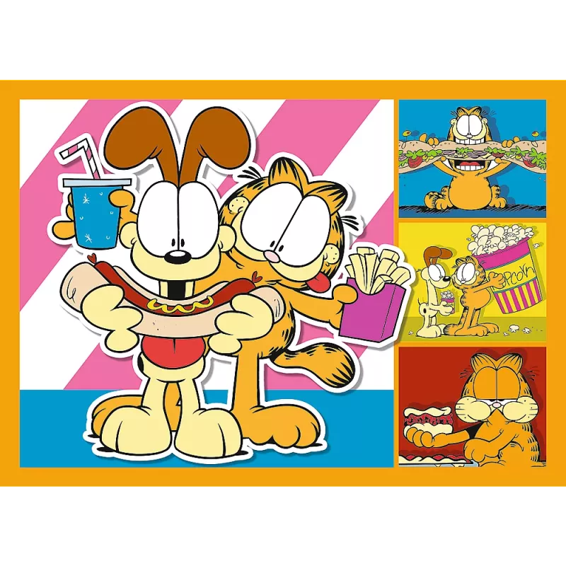 TREFL PUZZLE Puzle 4-in-1 – Garfield Loves Lasagna – Trefl 34673