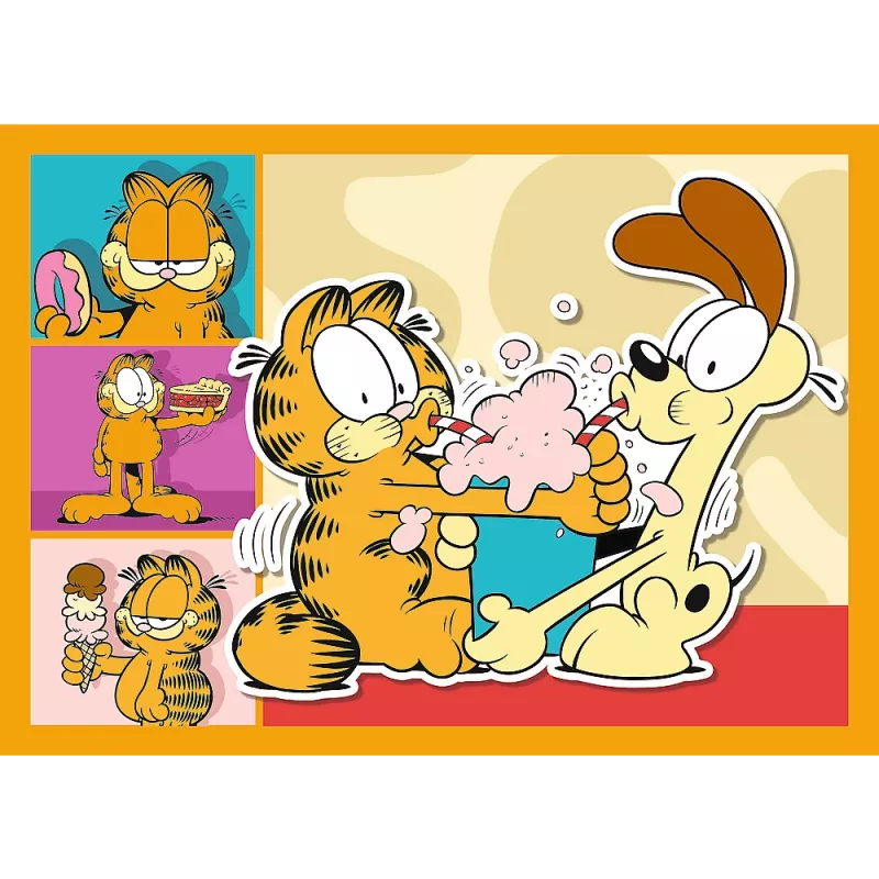 TREFL PUZZLE Puzle 4-in-1 – Garfield Loves Lasagna – Trefl 34673