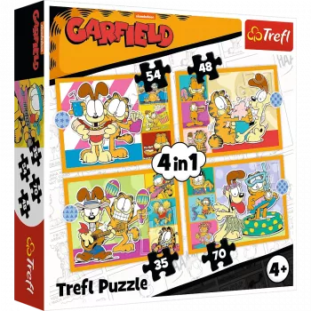TREFL PUZZLE Puzle 4-in-1 – Garfield Loves Lasagna – Trefl 34673