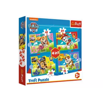 TREFL PUZZLE Puzzle 4in1 Paw Patrol Running Puppies Trefl 34628
