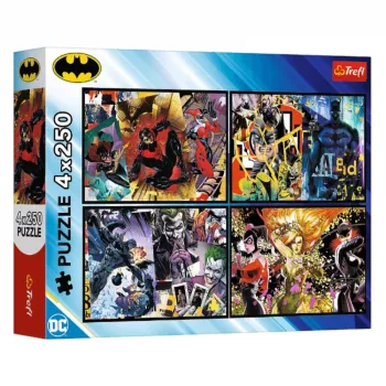 TREFL PUZZLE Puzle - 4x250 gabali – Batman darbībā - Trefl 13310