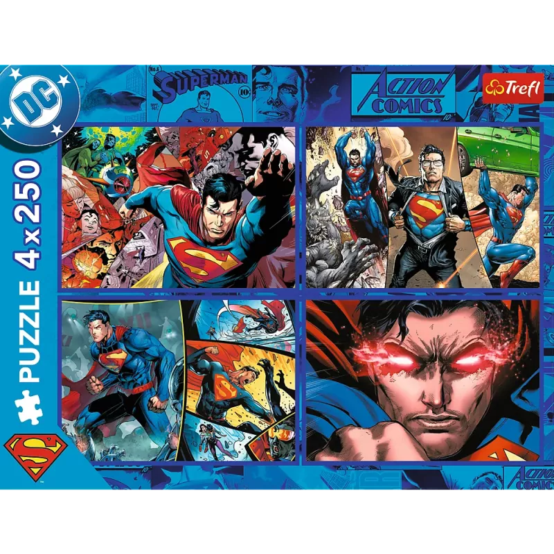 TREFL PUZZLE Puzle - 4x250 - Supermena Drosme - Warner Superman Trefl 13340