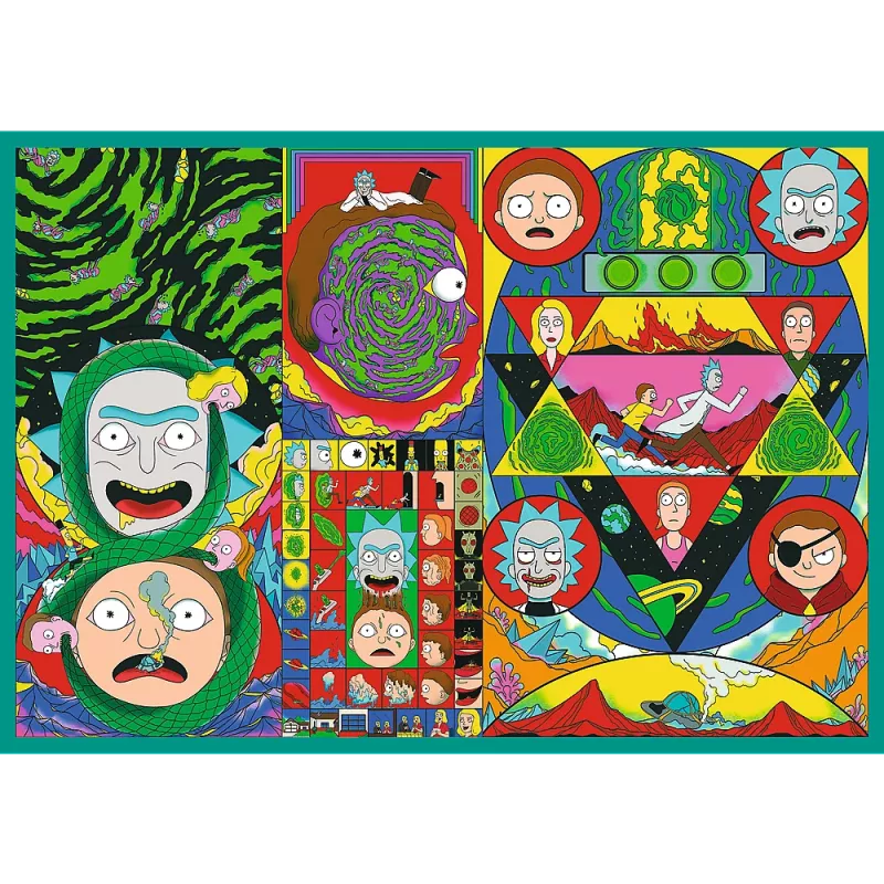 TREFL PUZZLE Puzle - 4x250 - The Crazy World of Rick and Morty - Warner Rick and Morty Trefl 13338
