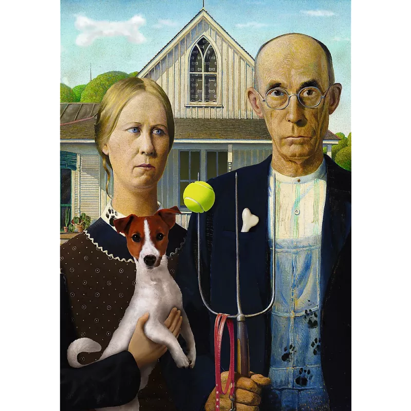 TREFL PUZZLE Puzle - 500 - American Gothic: Dog Edition Trefl 37526