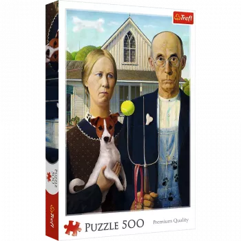 TREFL PUZZLE Puzle - 500 - American Gothic: Dog Edition Trefl 37526