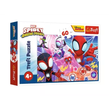TREFL PUZZLE Puzle – 60 – Heroic Adventure – Spidey and Super Friends – Marvel – Trefl 17410