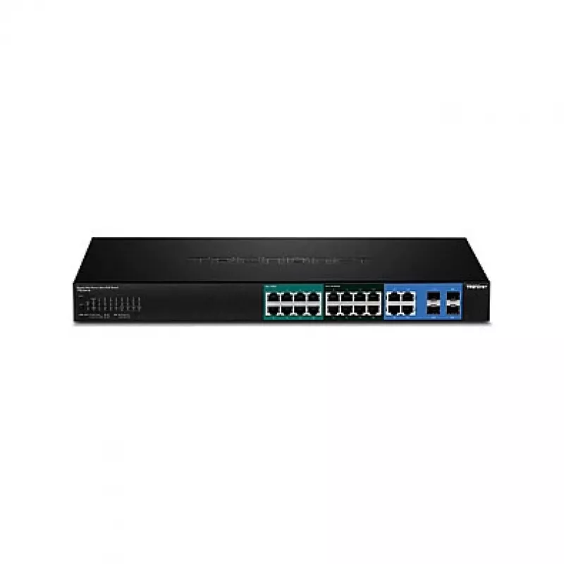 TRENDnet TPE-204US 20 portu Gigabit Web Smart UPoE komutators, 370W PoE budžets, 8 UPoE porti, 19 inch montāža plauktā