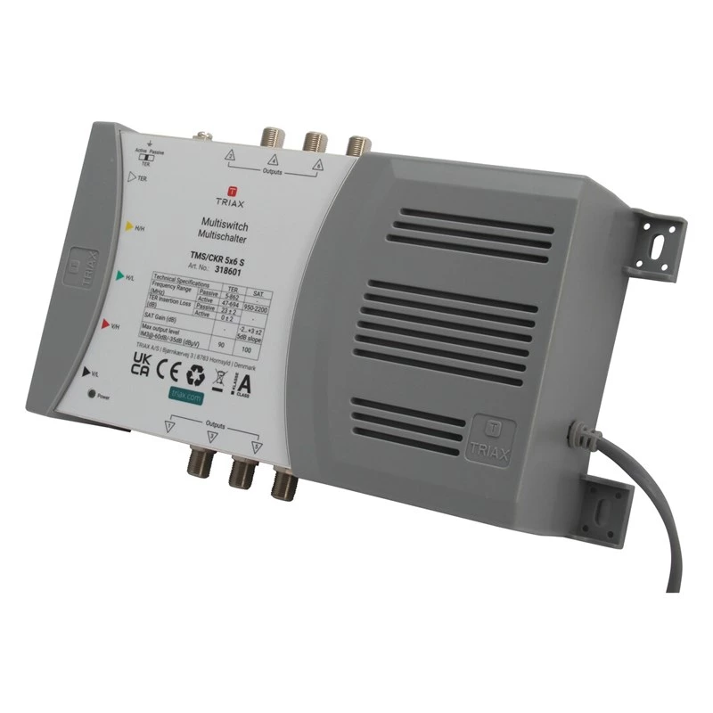 TRIAX TMS 5/6S multiswitch 4 SAT + 1 TER ieeja, 6 izejas