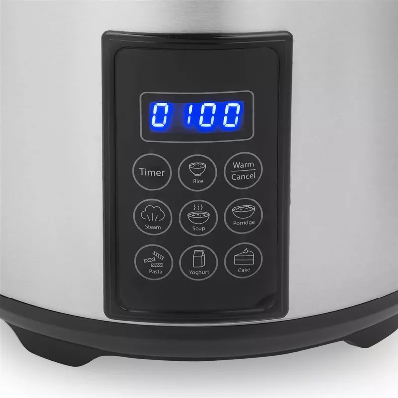 Tristar RK-6138 Digital Rice and Steam Cooker, 1.5 L, 500 W, Stainless Steel and Plastic, Black