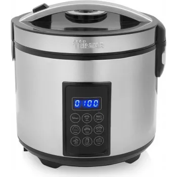 Tristar RK-6138 Digital Rice and Steam Cooker, 1.5 L, 500 W, Stainless Steel and Plastic, Black