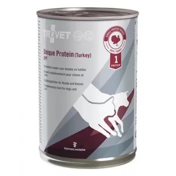 TROVET Unique Protein UPT ar tītaru - mitrā barība suņiem un kaķiem - 400 g