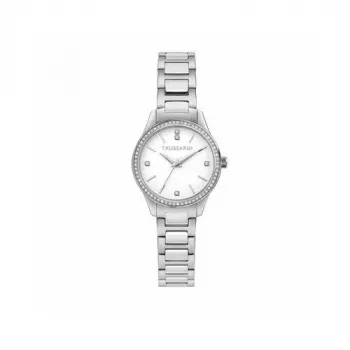 Trussardi T-Light Sieviešu kvarca pulkstenis R2453151520 30mm Sudraba nerūsējošā tērauda siets