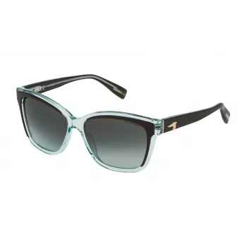 TRUSSARDI Sieviešu saulesbrilles STR0775607U2 Havana Acetāta Butterfly rāmis Brūnas gradienta lēcas 56mm